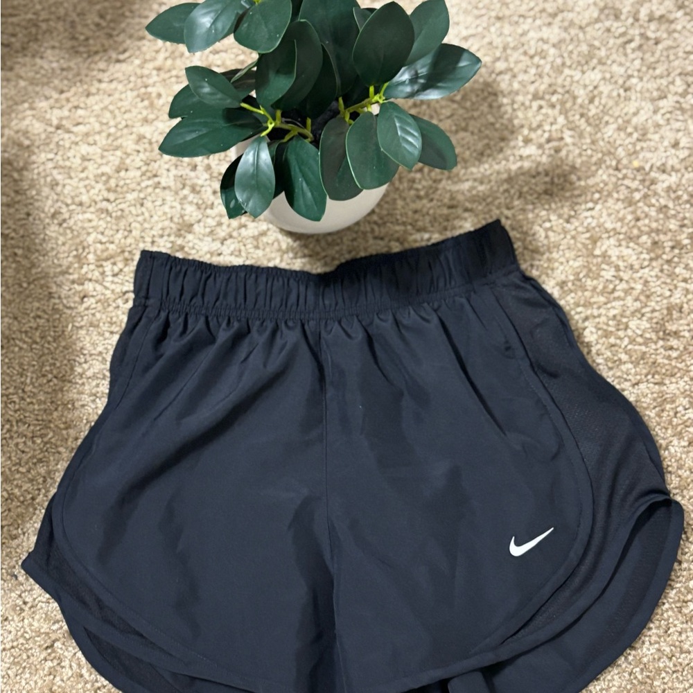 Nike Black Women's Athletic Running Shorts with White Swoosh